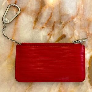 Louis Vuitton Epi Pochette Cles Coin Purse Red 100% authentic ❣️